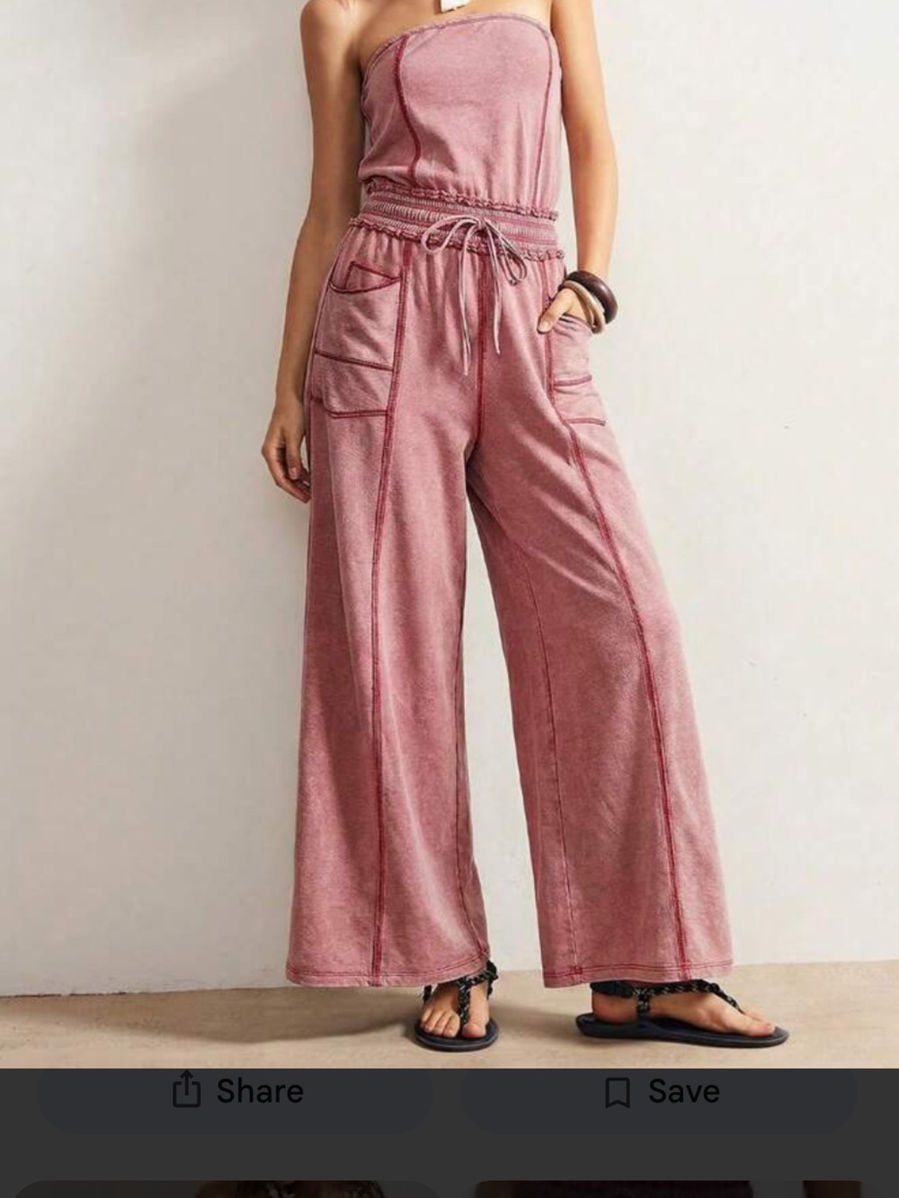 Strapless Wide-Leg Jumpsuit in Rose